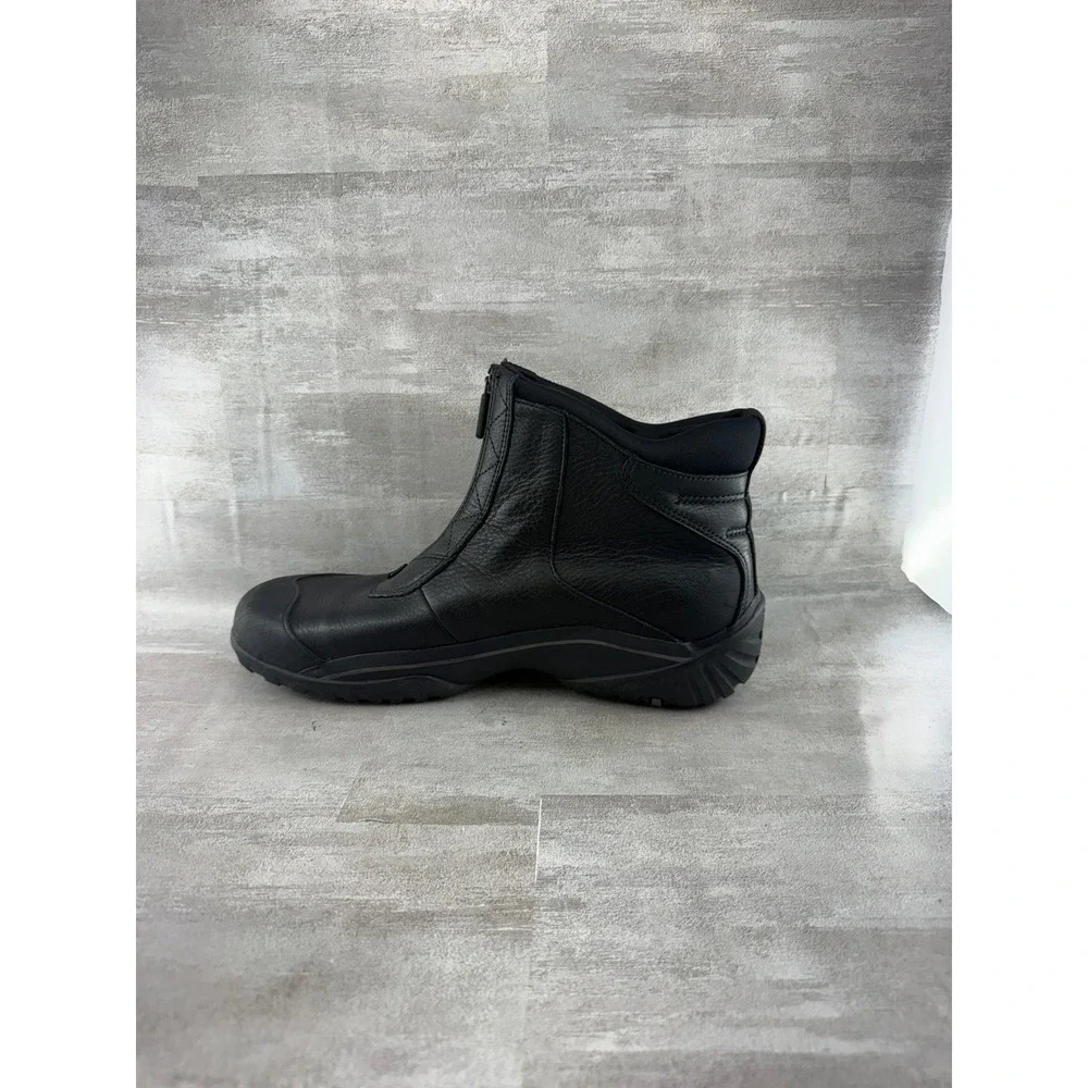 Clarks Men Sz 11M Black Leather Front Zip Waterproof Ankle Boots 85228
